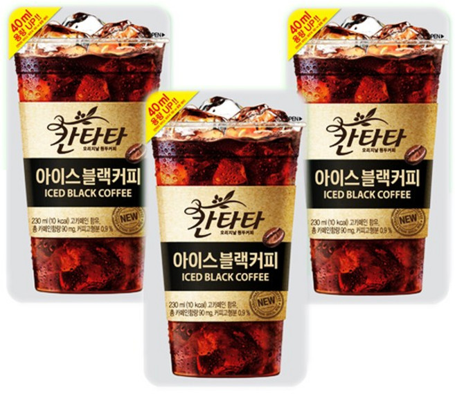 칸타타 아이스 블랙 파우치 230ml 50팩, 50개