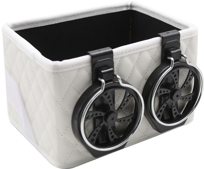 차량용 콘솔트레이 수납 컵홀더 포켓 콘솔박스, 화이트