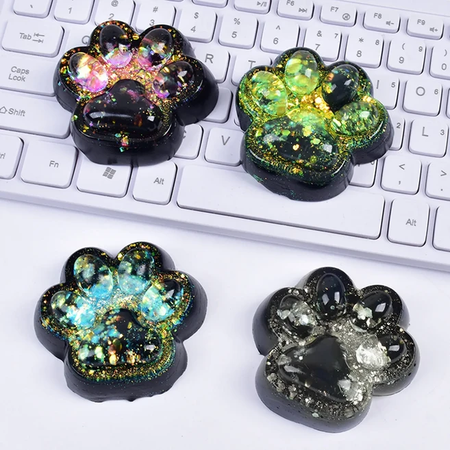 고양이 발 짜기 장난감 귀여운 카와이 푸푸 스트레스 릴리프 감각 젤리 Squishy Fidget 어린이를위한 참신, 02 1pc Black