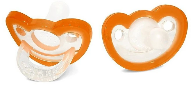 RaZbaby 졸리팝 투명 공갈 젖꼭지 0-3개월용 핑크 2팩, 2 Count, 주황색 - 쿠팡