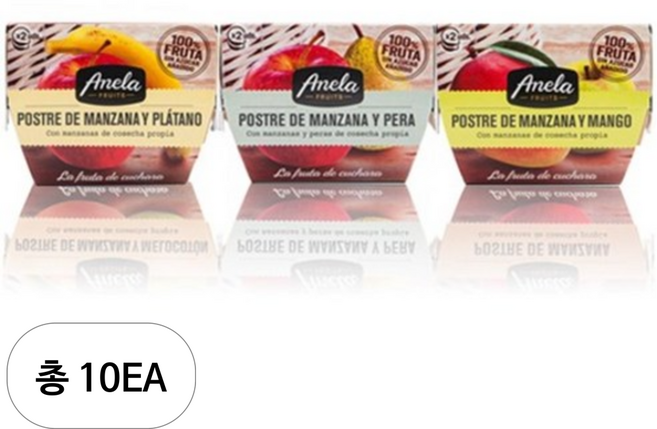 아넬라 100% 생과일 디저트 3종 세트 200g, 망고, 바나나, 사과배, 10세트