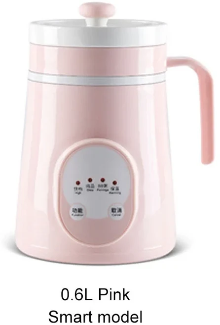 쿠쿠스토어 세라믹 미니 전기 주전자 보온 컵 보일러 수프 건강 냄비 스튜 죽 슬로우 쿠커 우유 히터 0.8L, 05 0.L Smart Pink
