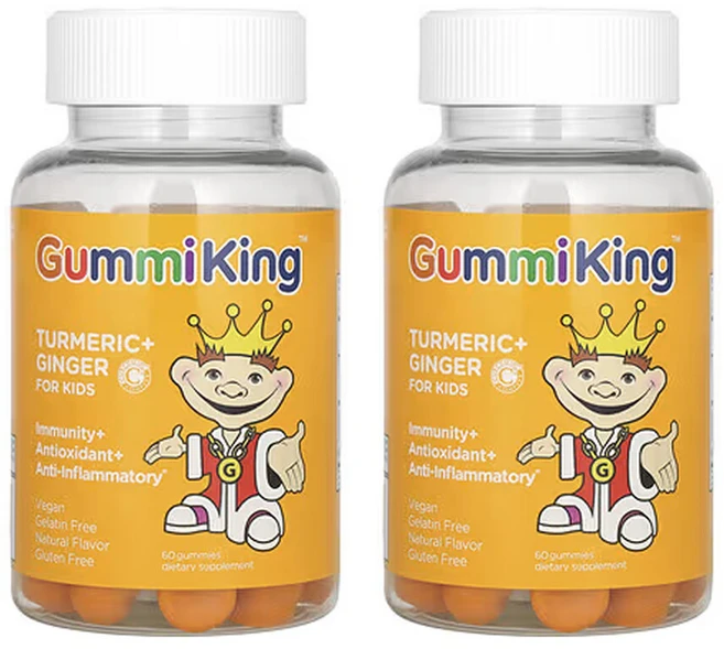 거미킹 2개X 어린이용 강황 + 생강 망고 맛 구미젤리 60개, GUM00144-2, 2개, 60회분 - 쿠팡