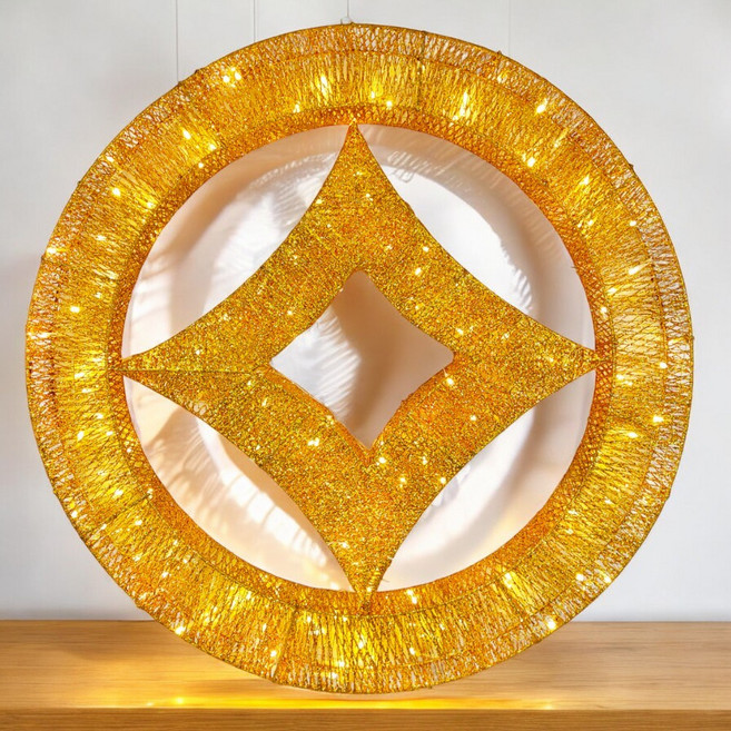 閃亮燈飾 聖誕節裝飾, LED金絲銅錢燈, 1個