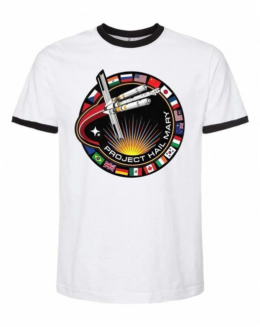 프로젝트 헤일메리 우주 미션 패치 티셔츠 반팔 프린팅 캐주얼 티 티셔츠 옷