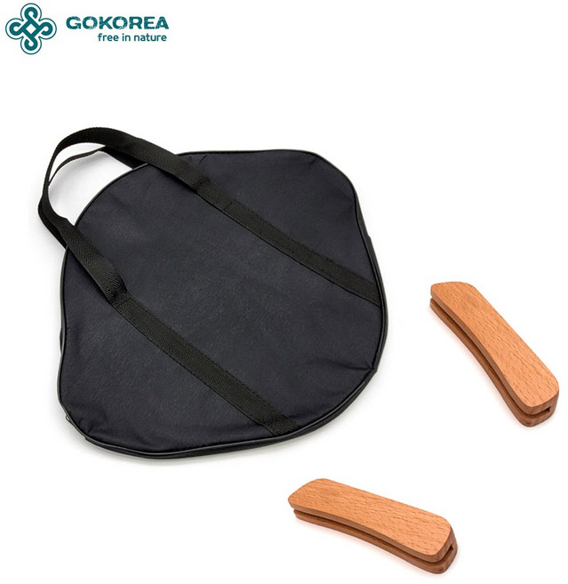 그리들가방 원목 나무 그리들손잡이 아리수 자이글 조선 무쇠 키친아트 그리들 세트, 1개, 1단, 볼트형손잡이(한쌍)