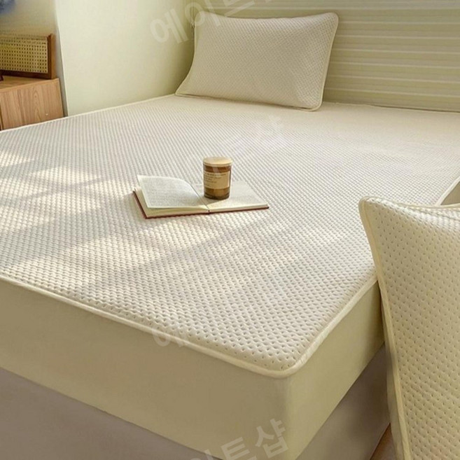 순면매트리스커버 고밀도 호텔식 여름 침대 매트리스 커버 누빔 밴딩형 슈퍼싱글 퀸 킹, 15.사파이어블루