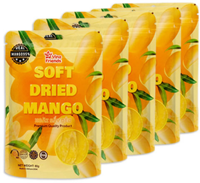 베트남 건망고 슬라이스 말랭이 건조망고 건과일, 5개, 80g