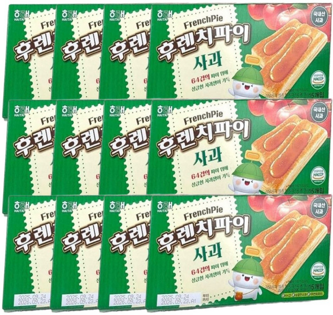 해태 후렌치파이 사과 192g X 12개입 박스 (대)