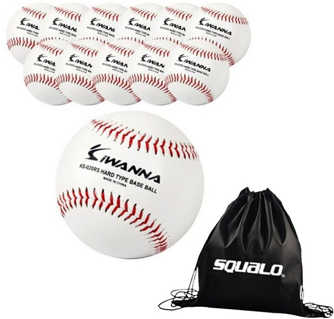 아이워너 경식 야구공 IWS4205_1, 경식 야구공 12개 + SQ 공 가방, 1세트
