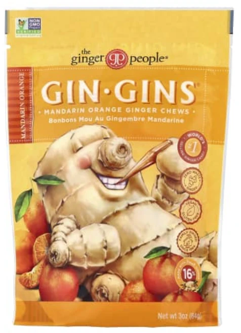 The Ginger People Gin Gins® Ginger Chews Mandarin Orange 3 oz (84 g), THE 더 Ginger People, Gin Gins,, 84g, 1개 - 쿠팡
