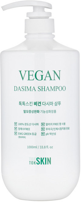 톡톡스킨 비건 임산부 탈모 증상완화 다시마 샴푸 1000ml 1개입, 1개, 1L