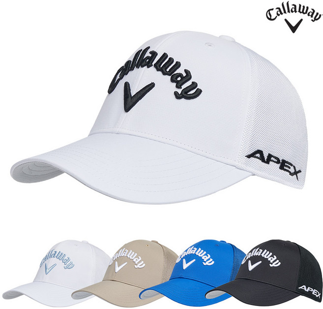 캘러웨이 투어 라이트메쉬 캡 남성용 골프모자 화이트, 블루, 1개