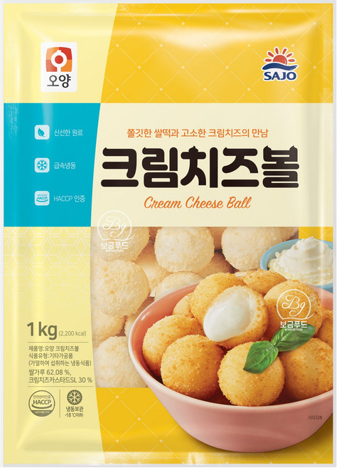 [요기푸드] 사조오양 크림치즈볼 1kg, 2개
