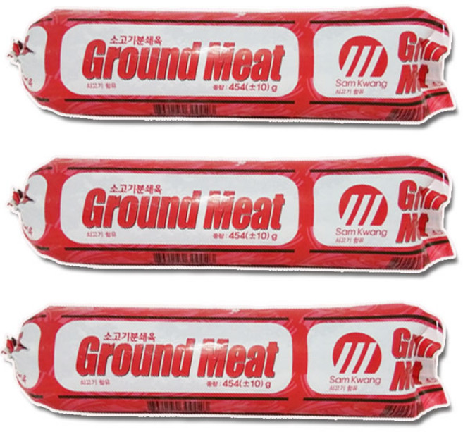 그라운드 미트 소고기 분쇄육 민찌B 부대찌개민찌 다짐육, 3개, 454g
