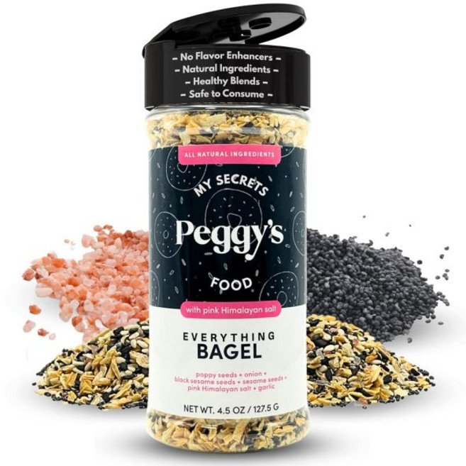 MY SECRETS PEGGY'S FOOD 시즈닝 가루 양념 마이 시크릿 페기의 푸드 스파이스 잇 업 팩 병 세트 6개 궁극의 주방 그릴 로스팅 베이킹용 선물 박스 완전한 요리, 모든 것 베이글 양념