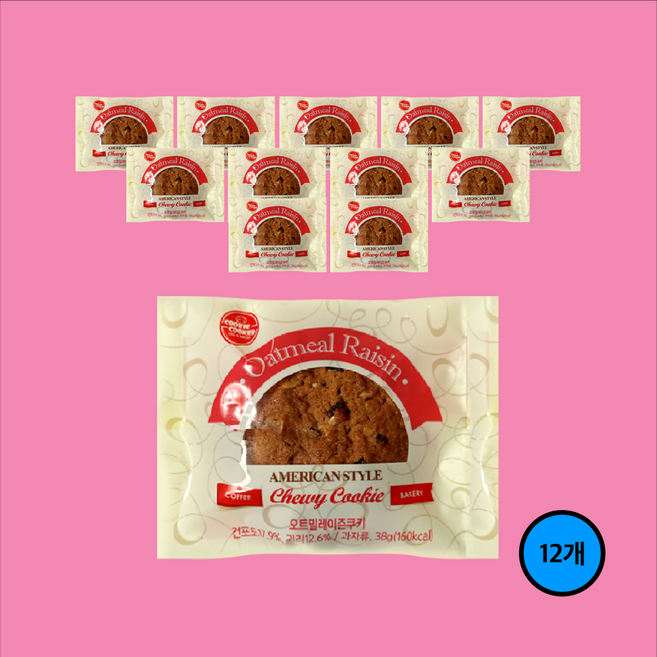 오티스 오트밀레이즌쿠키, 12개, 38g
