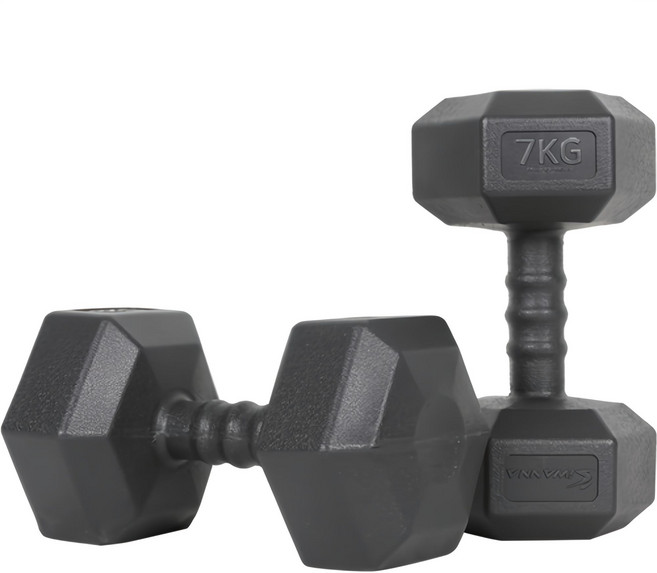 아이워너 맨즈 육각아령 블랙, 7kg, 2개