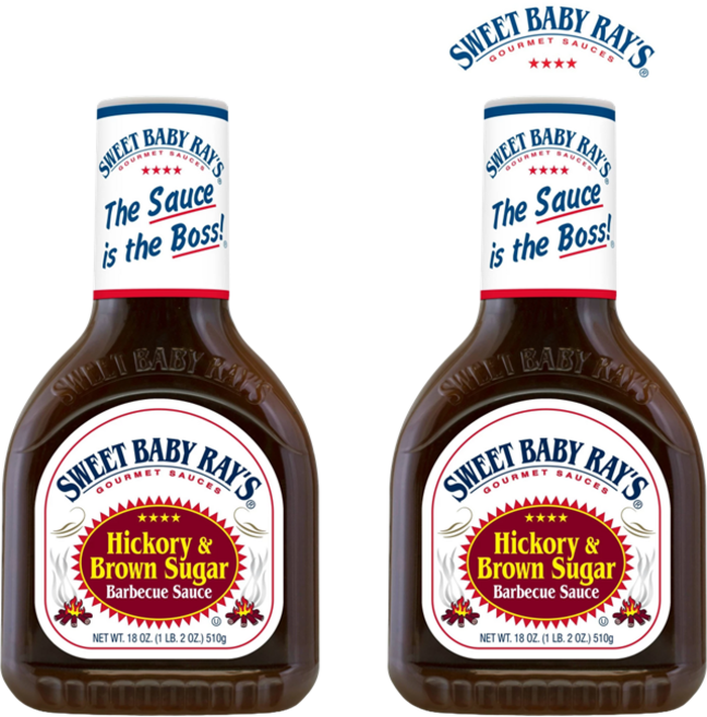 [1+1] 스윗 베이비 레이스 BBQ 히코리 앤 브라운슈가 바베큐 소스 510g 2개 Sweet Baby Ray's Barbecue Sauce, 1세트