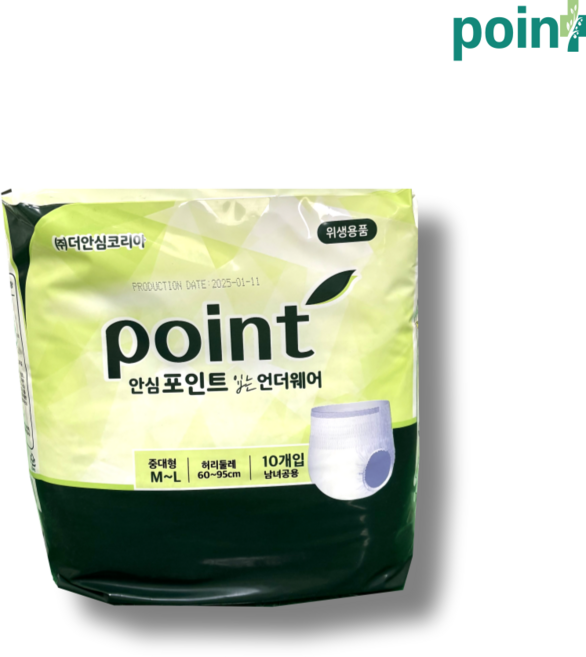 안심 포인트 기저귀 요실금 언더웨어 팬티타입 중대형 M~L, 6개, 10개입