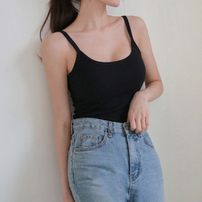 마이쏭 여성 스판 망고나시 쫀쫀 이너탑 포이든골지캡나시(캡내장)