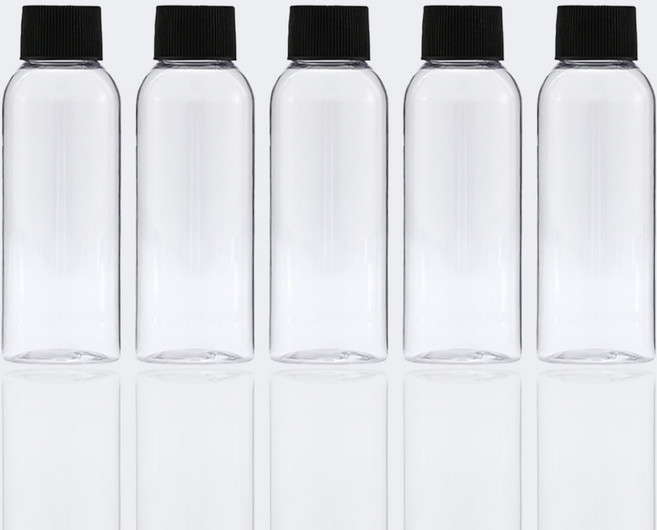 단마개 공병 PET 용기 투명 플라스틱 여행용 소분 5개, 1세트, 100ml