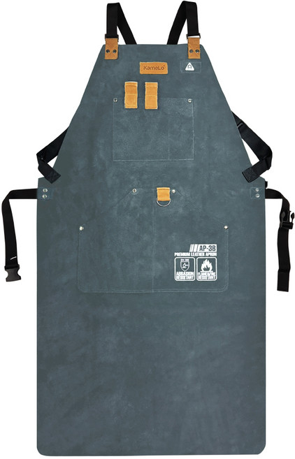 카멜로 우피 가죽 용접 앞치마 공방 작업용 AP-3, 그레이, 1개
