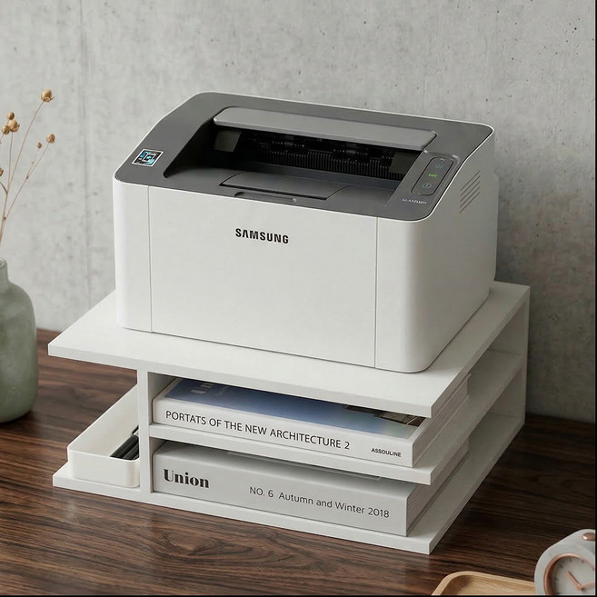 일상플랜 프린터 2단 다용도 선반, 1개, 화이트