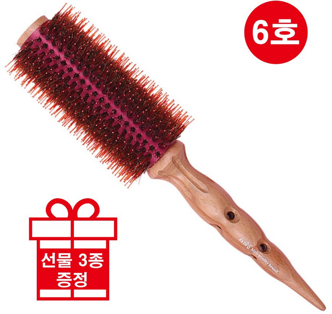 차미오 깡포킹 열판 돈모 헤어 롤 브러쉬, 1개, 6호 브러쉬