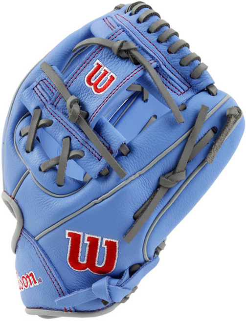 윌슨 A500 11인치 유소년 내야수 야구글러브 우투용 좌투용 WBW102538, 1개, 블루