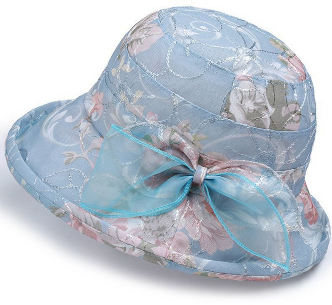 모디안 꽃무늬 예쁜 중년 챙모자