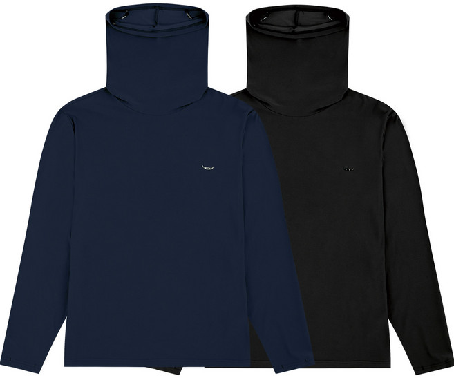 [1+1] 남성 기모 마스크넥 목폴라 터틀넥 이너 티셔츠 목폴라 터틀넥 넥워머 등산 방한 발열 히트텍 스판 히트웜 레이어드 이너티 마스크티 작업복 자전거 바라클라바