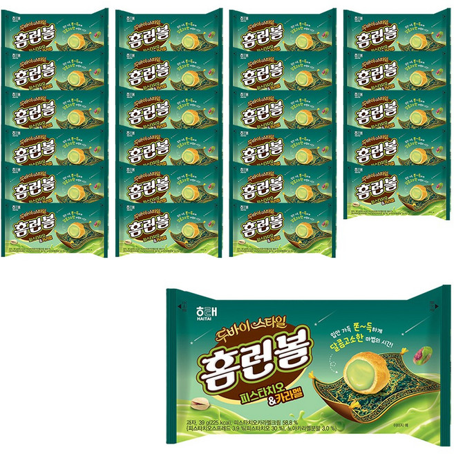 해태제과 홈런볼 피스타치오 & 카라멜, 39g, 24개