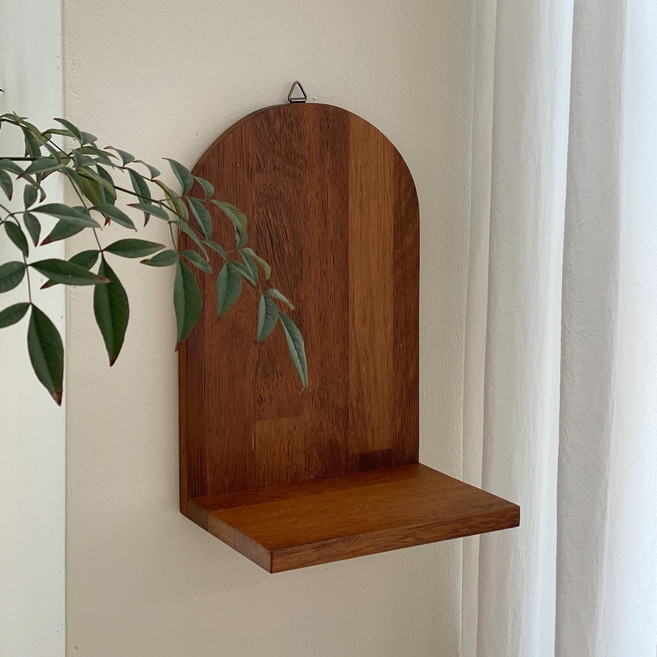아치형벽선반 무지주무타공 원목인테리어 미니선반 벽걸이