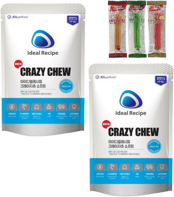 아이디얼레시피 크레이지츄 소프트 치아건강 피부 관절건강 7p 뉴트리렉스3p, 2개, 140g, 소프트 피부