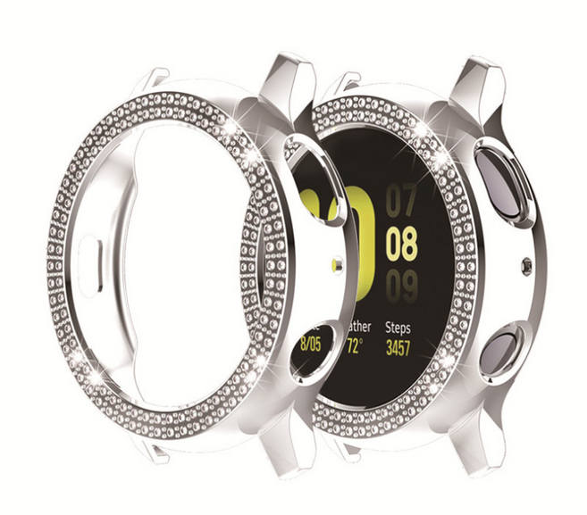 [마오르]호환 삼성워치 큐빅2줄 액티브2 큐빅케이스 44mm, 실버, 1개