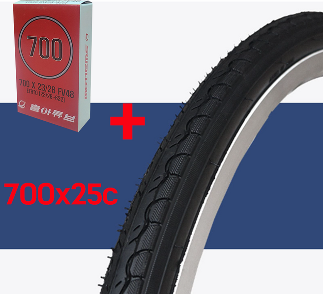 켄다타이어 700X25c + 튜브포함 K193 (타이어 탈착레버 2개포함), 1개