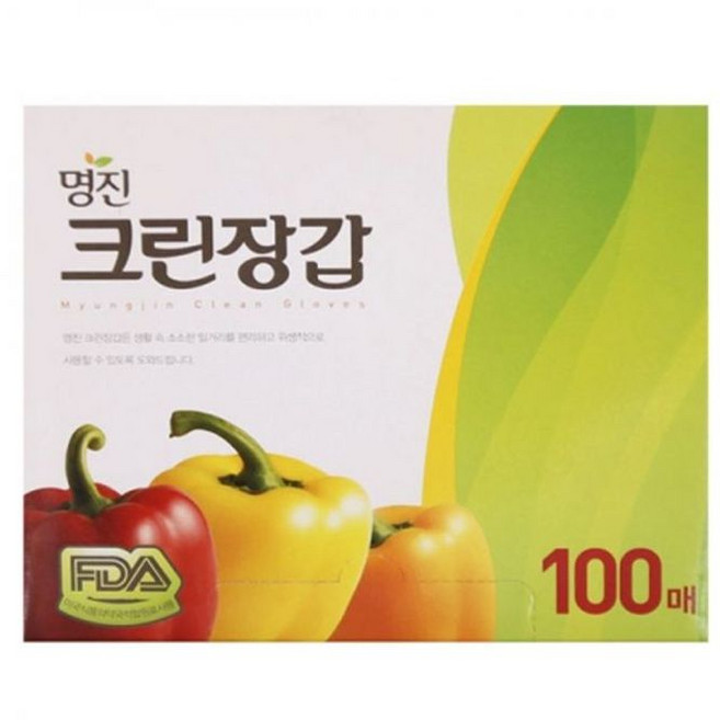명진 크린장갑 24x28cm 100매 위생장갑 비닐장갑, 100개입, 1개