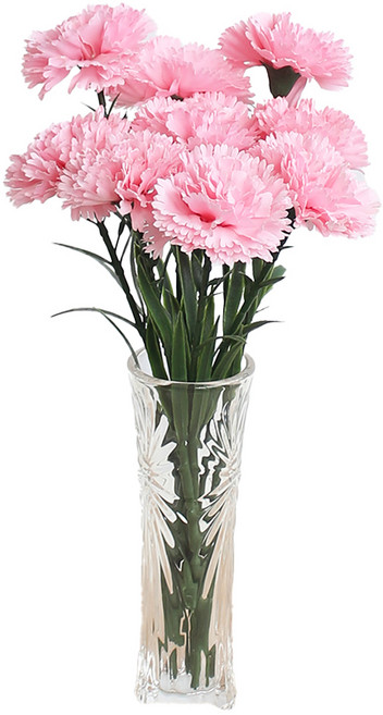 카네이션 조화 리얼 번들, 핑크, 5개