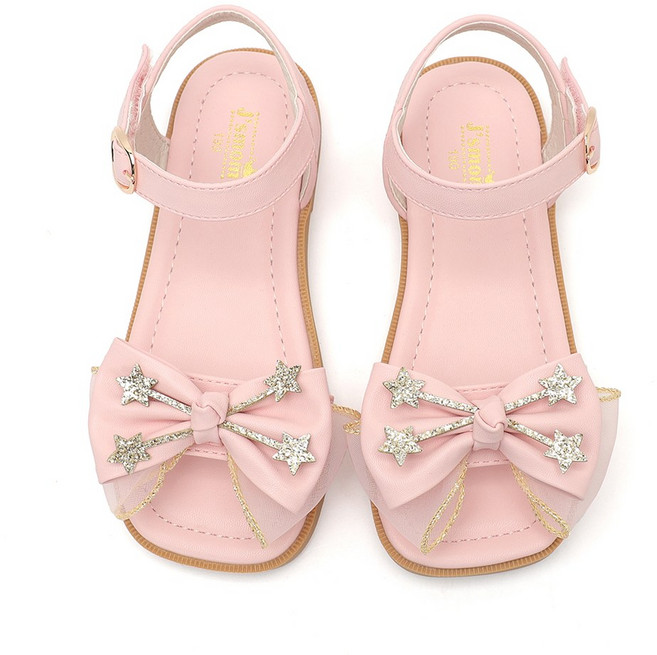 달콩슈 여아용 별 리본 사각코 샌들 DKC551