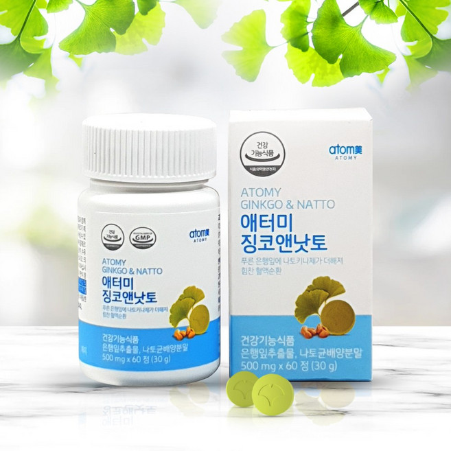 애터미 징코앤낫토, 3개, 60정