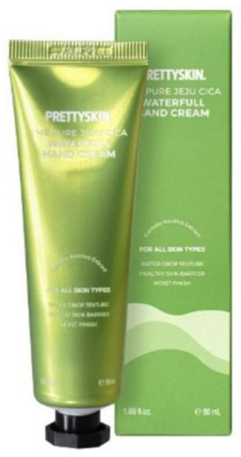 프레티스킨 더 퓨어 제주 시카 워터풀 핸드크림 1.69플로우온스(50ml) 센텔라 아시아티카 추출물 함유, PRETTYSKIN The Pure JEJU Cica, 1, 50ml