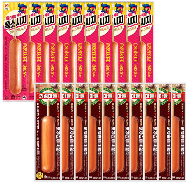 롯데푸드 프랑크 70g 10개+오양 톡 소시지 70g 10개, 20개
