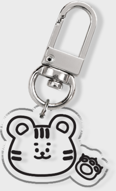 핫티몰 귀여운 호랑이 토끼 곰돌이 공룡 강아지 동물 캐릭터 소녀 얼굴 라인 드로잉 가방 악세사리 아크릴 키링 에어팟 키링 키홀더 커플 우정 열쇠고리, 호야, 1개