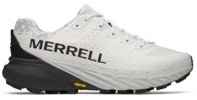 【Merrell】男 AGILITY PEAK 5 輕量越野跑鞋 黑白色 黃金大底 NO.068333