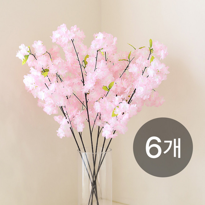 인테리어 조화나무 가지 소품 고급 벚꽃 조화가지, 1개, 클래식벚꽃가지 6P