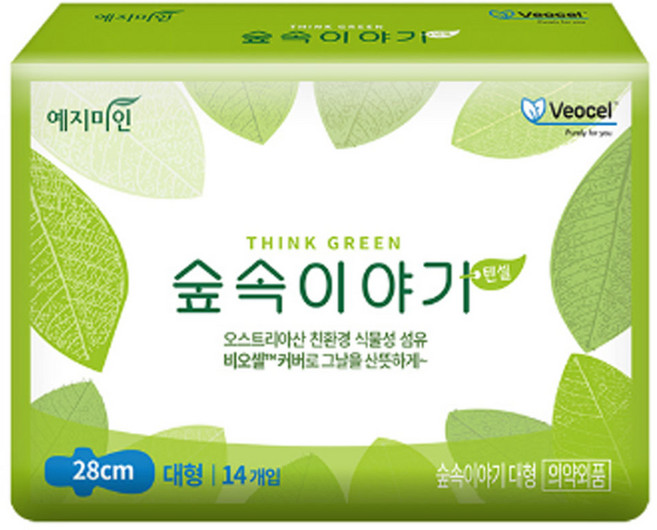 예지미인 숲속이야기 날개 대형 14P 비오셀 텐셀 리뉴얼 신형 발송, 14개입, 1개