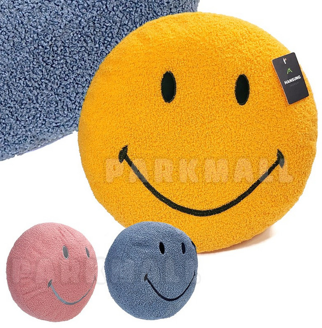 극세사 원형쿠션 꽃방석 인테리어 포인트 고급 호텔 장식, 옐로우