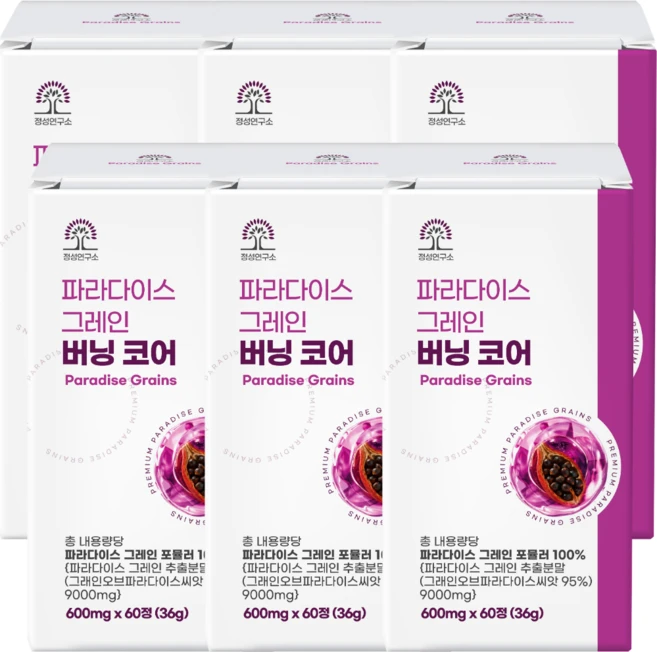 [정품] 파라다이스 그레인 버닝 코어, 6개, 60정 - 쿠팡