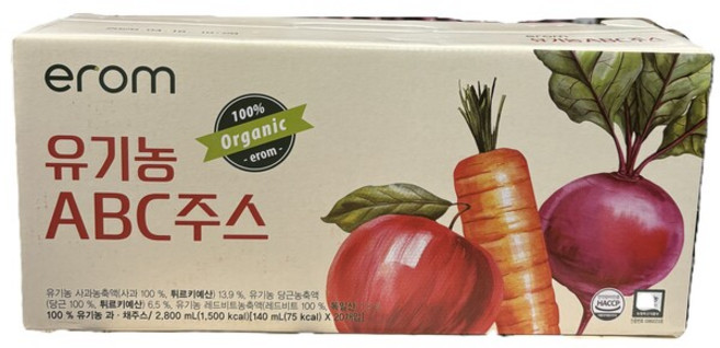 이롬 유기농 ABC 주스, 20개, 140ml